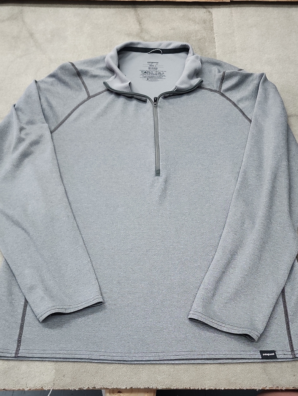 Patagonia Light Gray 1/4 Zip Lightweight Shirt Jacket